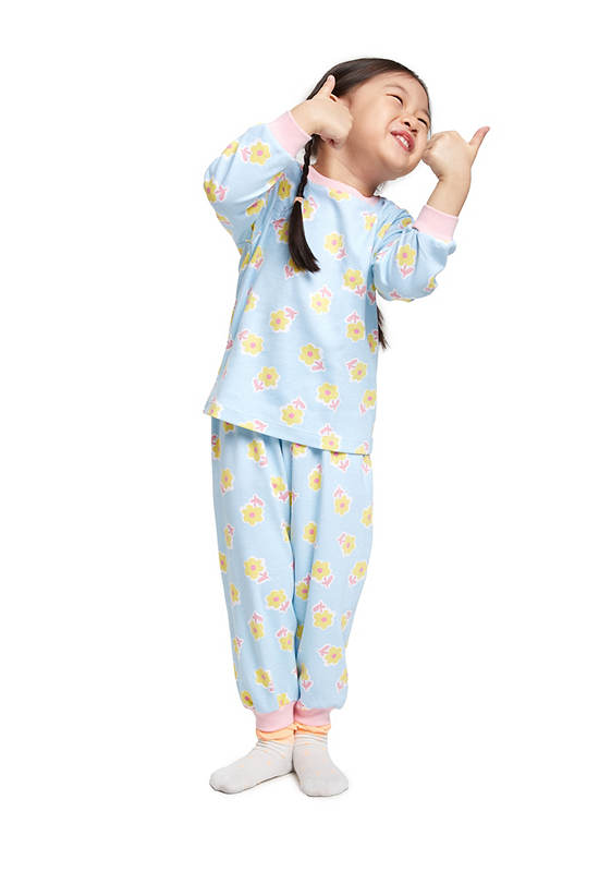 Angel Baby Girl Toddler Pyjamas Pants Floral print Light Blue