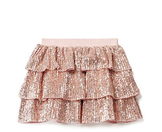 SFERA Girl Skirt Sequin Ruffle Pink Light