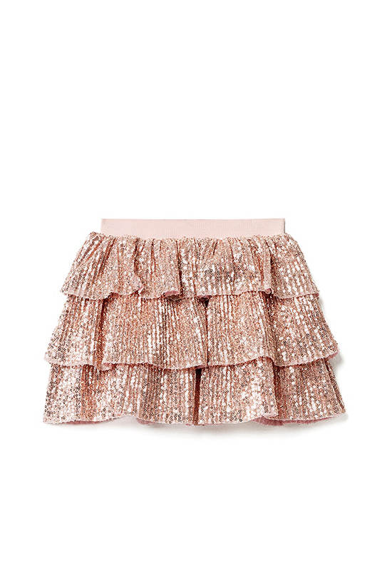 SFERA Girl Skirt Sequin Ruffle Pink Light