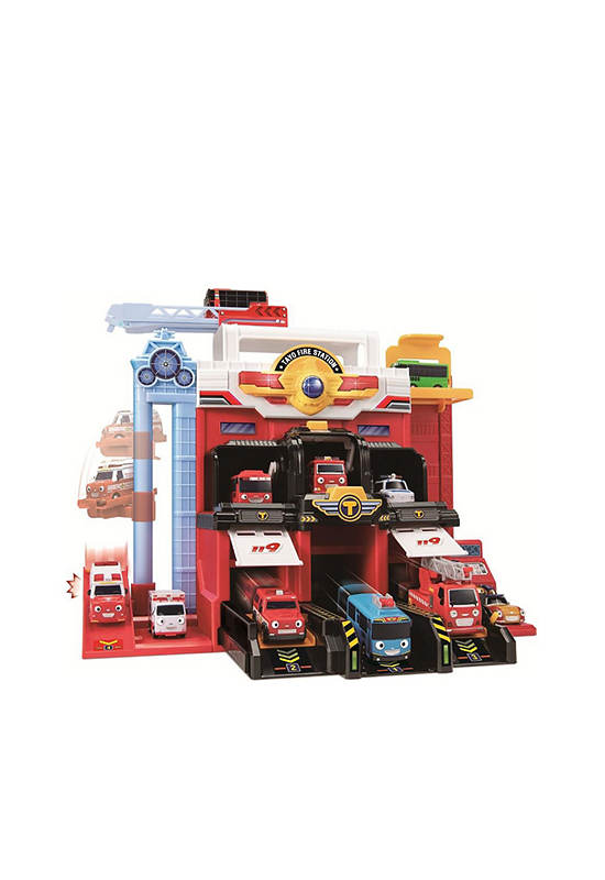 TAYO The Little Bus Fire and Rescue Station Playset Tayo Red