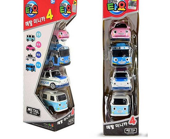 TAYO The Little Bus Metal Mini Car 4 pcs Multi-Color