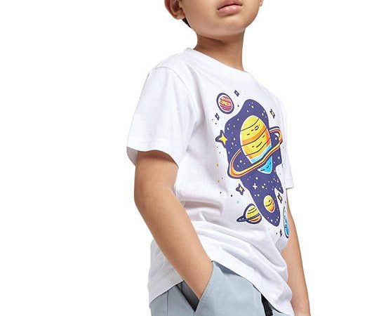 FOF KIDS Boy T-Shirt Space Print White