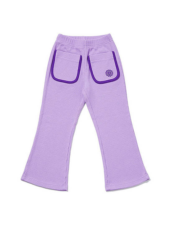 MARDI MERCREDI LES PETITS Kids Waffle Flare Pants Lavender Violet