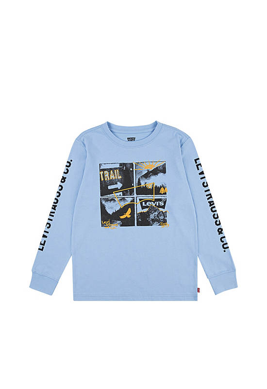 LEVI'S KIDS Boy T-shirt Follow The Trail Long Sleeves Placid Blue