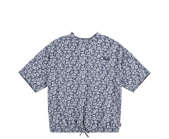 LEVI'S KIDS Girl Blouse Waffle Short Sleeves Knit Vintage Indigo