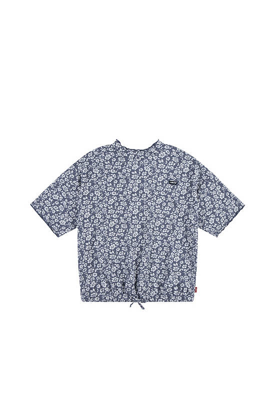 LEVI'S KIDS Girl Blouse Waffle Short Sleeves Knit Vintage Indigo