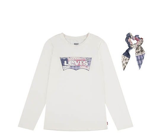 LEVI'S KIDS Girl T-shirt Patchwork Batwing Long Sleeves Levi'S Egret