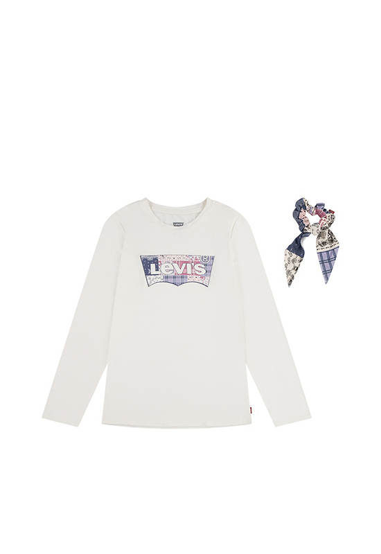 LEVI'S KIDS Girl T-shirt Patchwork Batwing Long Sleeves Levi'S Egret
