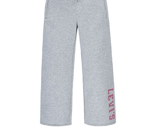 LEVI'S KIDS Girl Pant Wide Leg Fleece Light Gray Heather