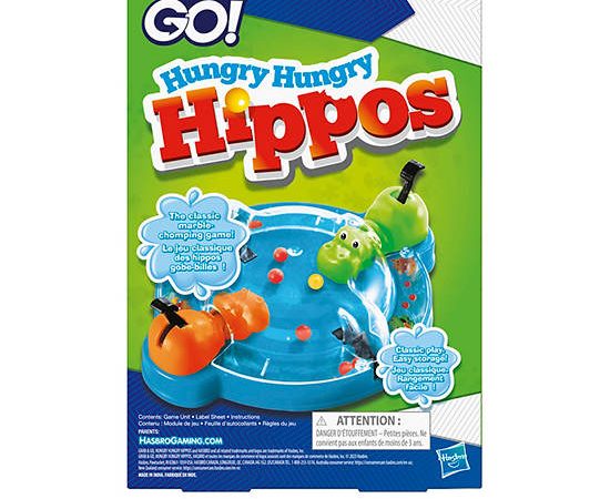 HASBRO GAMING Board Game Hungry Hungry Hippos Grab And Go Multi-Color