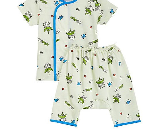 Angel Baby Boy Infant Pyjamas Shirt Short Sleeves + Pants Greenman Green