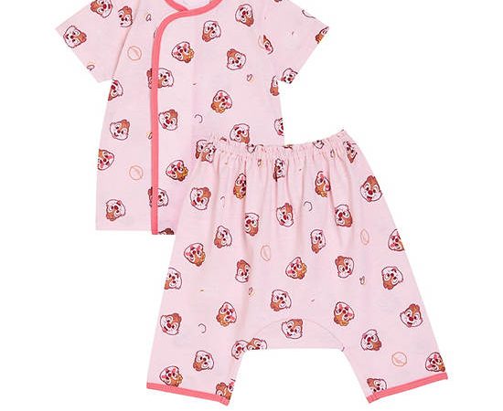 Angel Baby Girl Infant Pyjamas Short Sleeves T-shirt + Pants Chip'n Dale Pink