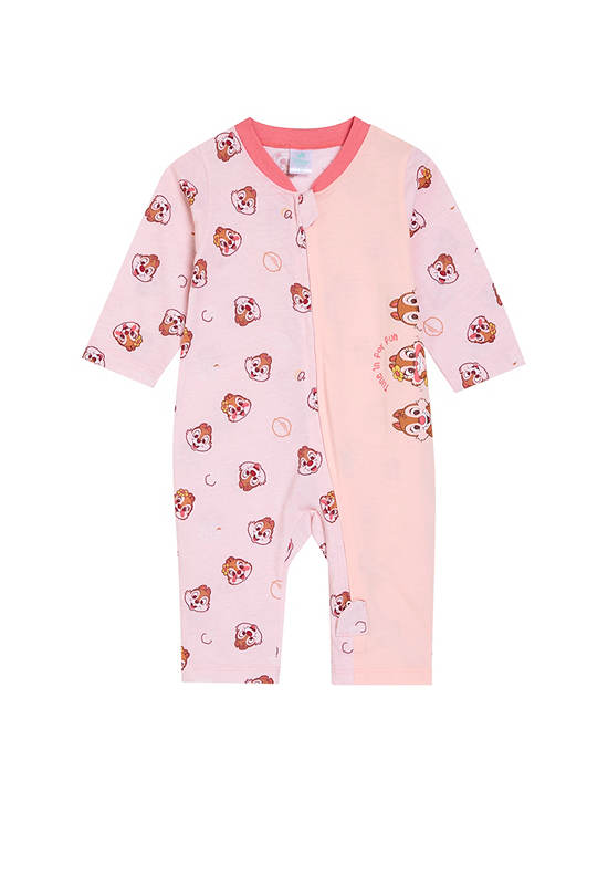 Angel Baby Girl Infant Jumpsuit Short Sleeves Chip'n Dale Pink