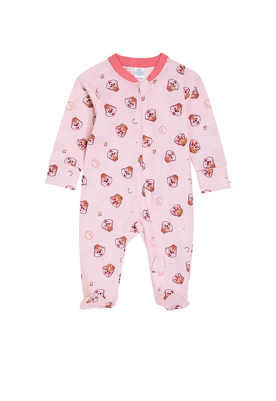 Angel Baby Girl Infant Bodysuit Lond Sleeves Chip'n Dale Pink