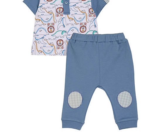 Angel Baby Boy Toddler Set T-Shirt Crew Neck + Pants Dark Blue