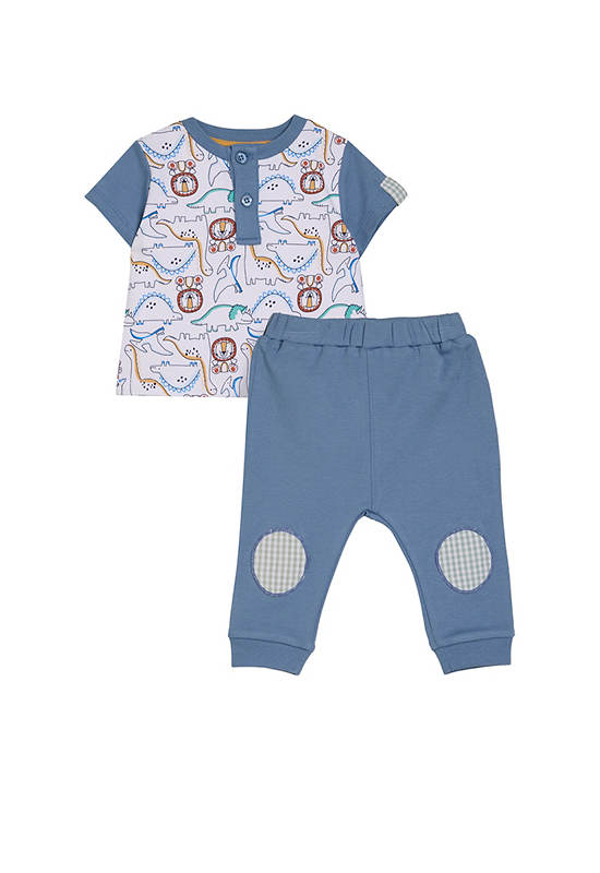 Angel Baby Boy Toddler Set T-Shirt Crew Neck + Pants Dark Blue