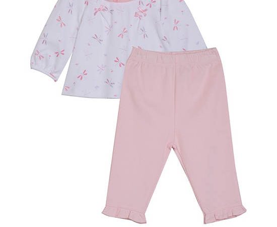 Angel Baby Girl Toddler Set T-Shirt Long Sleeves + Pants White