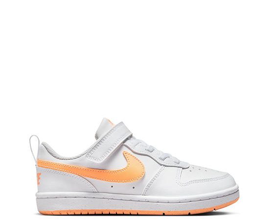 NIKE KIDS Boy Toddler Sneakers Court Borough Low PS White/Peach Cream-White