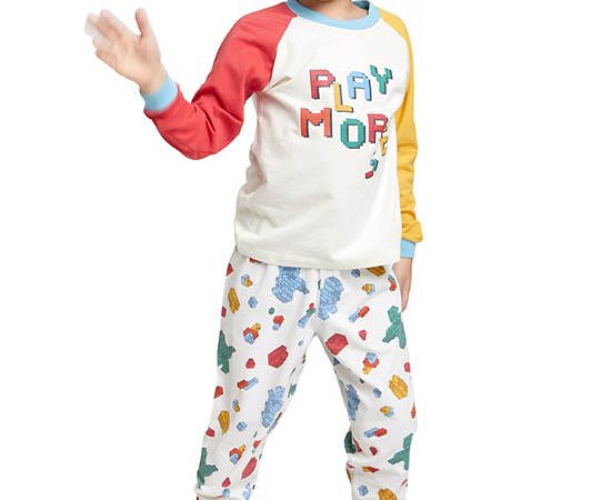 ANGEL KIDS Boy Pyjamas Set Sweater + Jogger Block Toy Print Cream