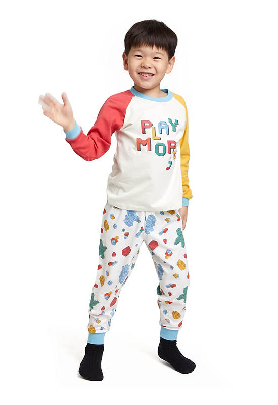 ANGEL KIDS Boy Pyjamas Set Sweater + Jogger Block Toy Print Cream