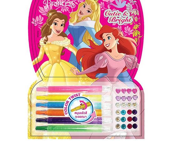 DISNEY Coloring Book Set Princess Color Twist - Cutie Bright Multi-Color
