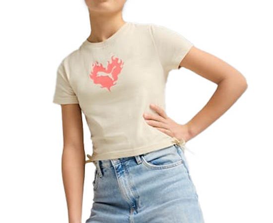 PUMA KIDS Girl Tee Youth Flaming Love Knotted