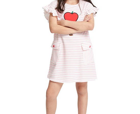 FOF KIDS Girl Dress Short Sleeves Tom & Jerry Pink