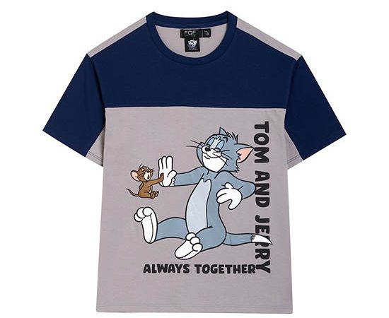 FOF KIDS Boy T-Shirt Short Sleeves Tom & Jerry Grey