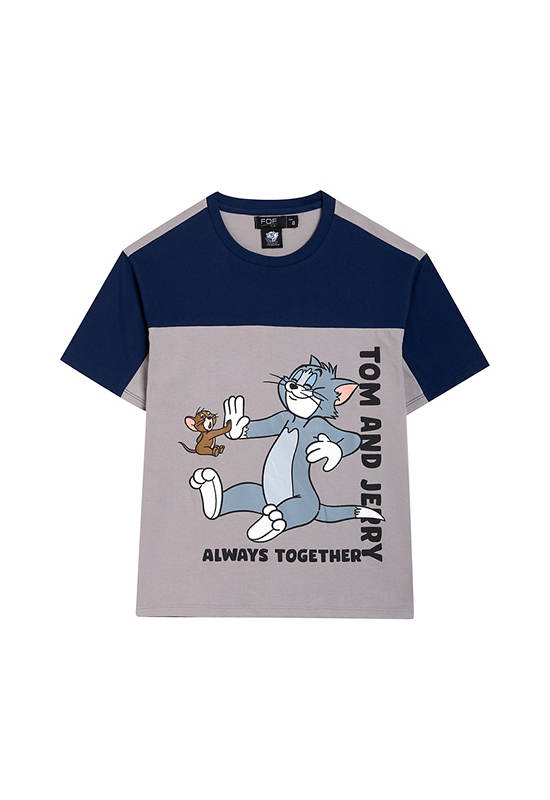 FOF KIDS Boy T-Shirt Short Sleeves Tom & Jerry Grey