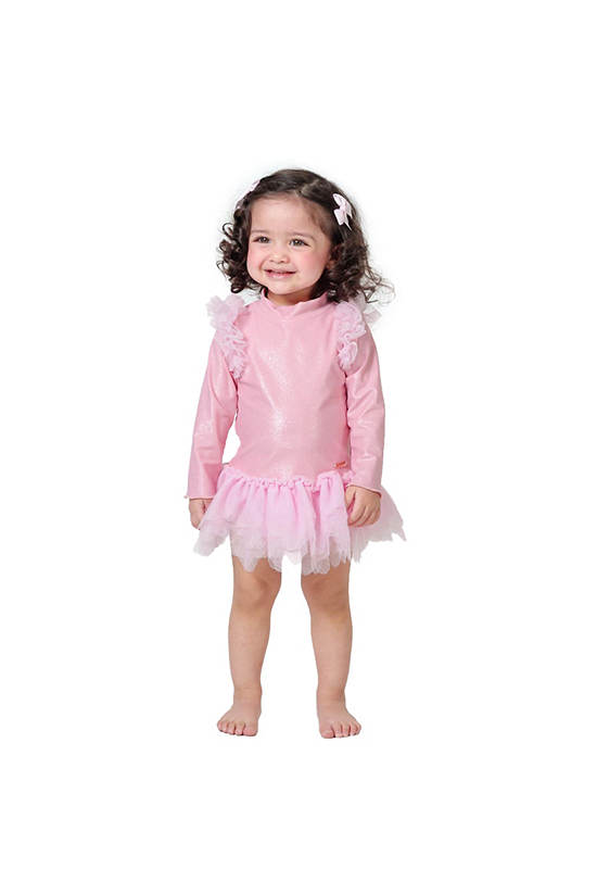 KEED Girl Swimsuit One Piece Glitter Princess Pink