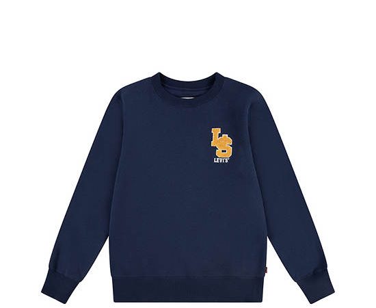 LEVI'S KIDS Boy T-shirt Long Sleeves Monogram Crewneck Dress Blues