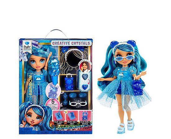 RAINBOW HIGH Doll Rainbow High Creative Crystals Skyler – Blue 11” Fashion Doll with Crystal Accessory Make It Kit Multi-Color