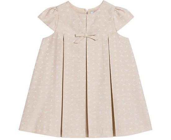 EMPORIO ARMANI Girl Toddler Dress Cap Sleeves SS25 Sandshell