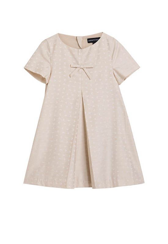 EMPORIO ARMANI Girl Dress Short Sleeves SS25 Sandshell