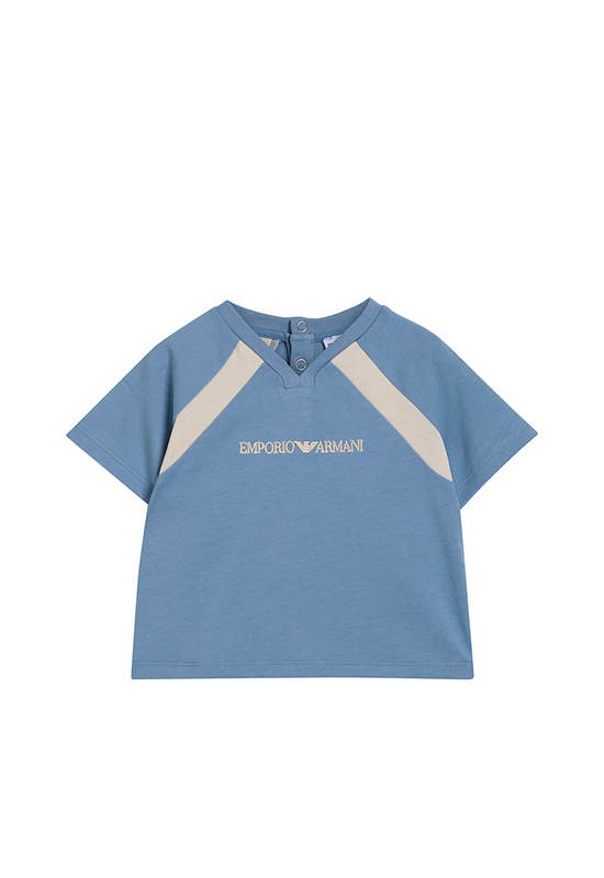 EMPORIO ARMANI Boy T-Shirt Short Sleeves V-Neck SS25 Mountain Spring