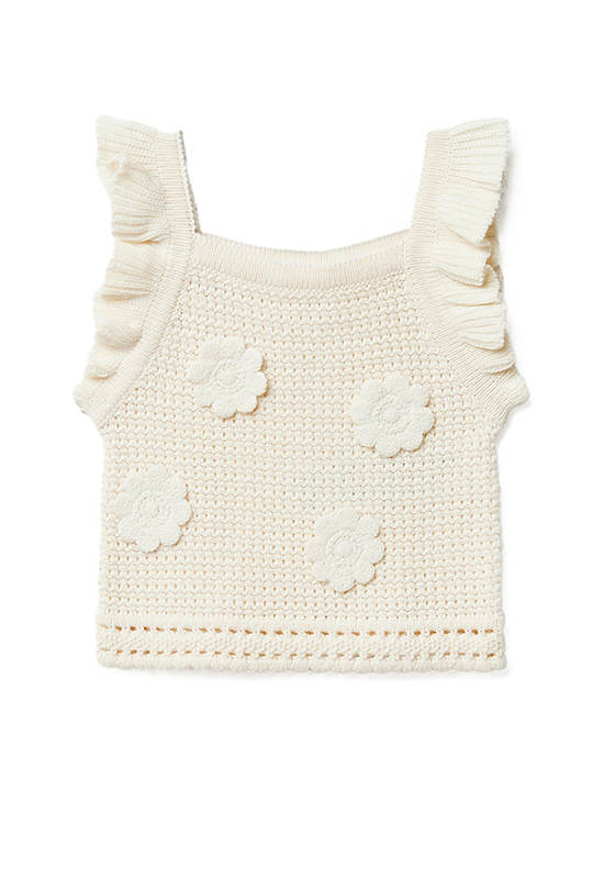 SFERA KIDS Girl Top Knitted Flower White