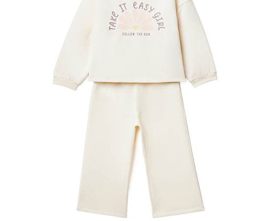 SFERA KIDS Girl Set Long Terry White