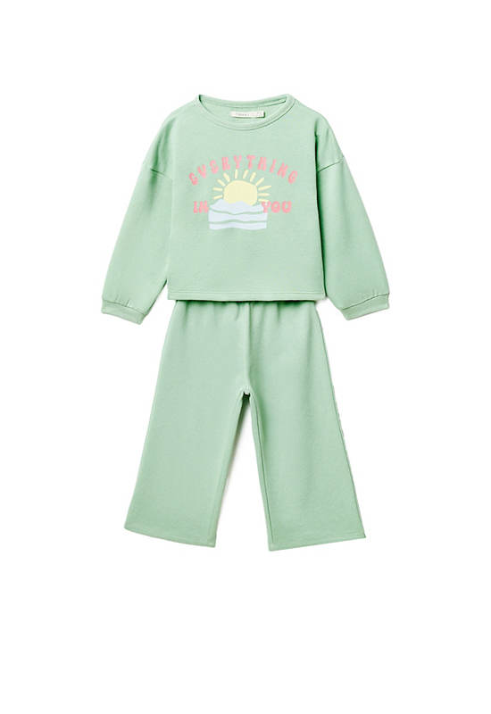 SFERA KIDS Girl Set Long Terry Green
