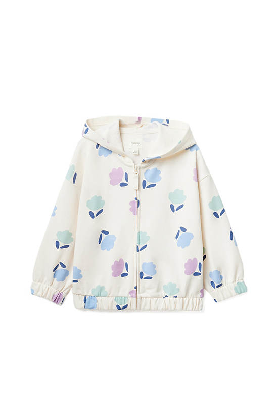 SFERA KIDS Girl Sweatshirt with Hood Print White