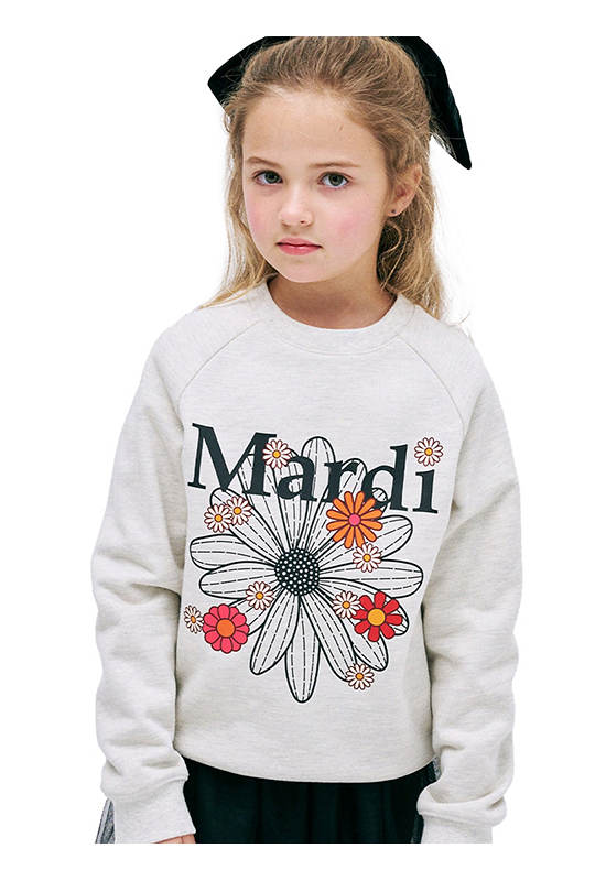 MARDI MERCREDI LES PETITS Kids Sweatshirt Flowermardi Blossom Oatmeal Black