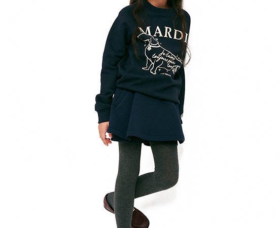 MARDI MERCREDI LES PETITS Kids Sweatshirt Flower Chocker Swing The Tail Ddanji Navy Cream