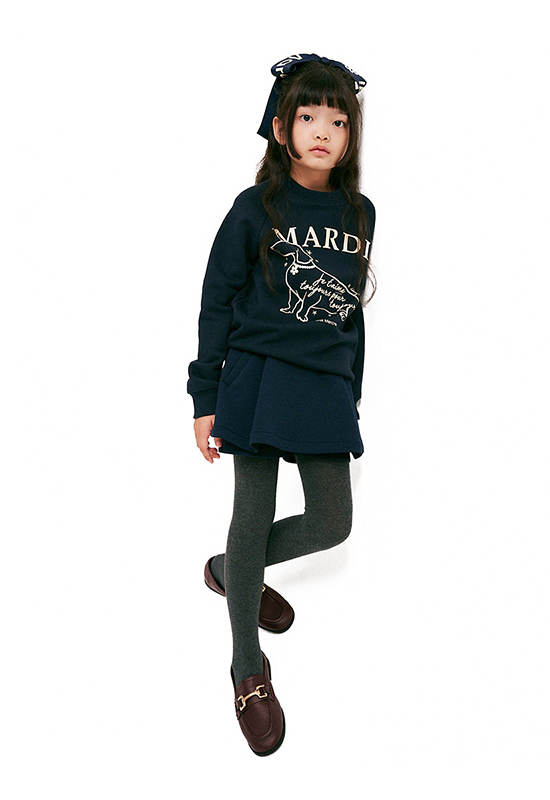 MARDI MERCREDI LES PETITS Kids Sweatshirt Flower Chocker Swing The Tail Ddanji Navy Cream