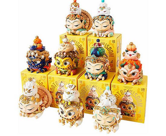 FUFUTIETIE Blind Box Figure Yellow God of Wealth Multi-Color