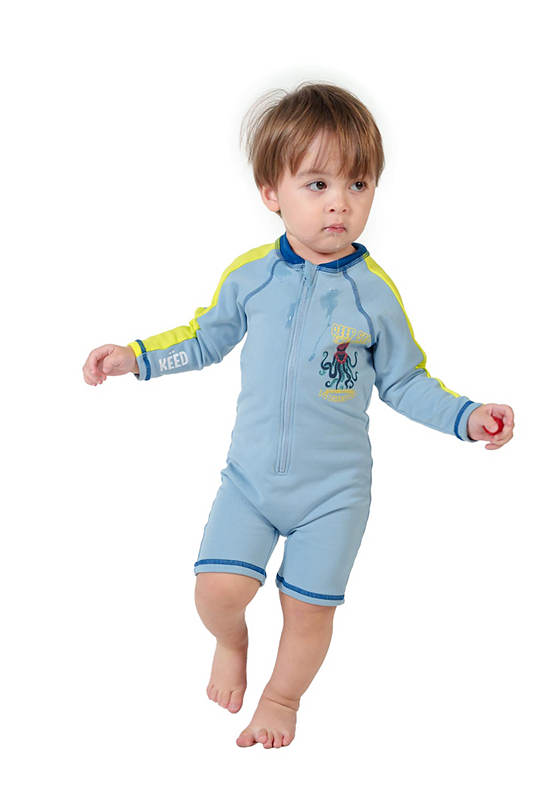 KEED Boy Swimsuit Long Sleeve Tempflex Neon Marine Navy