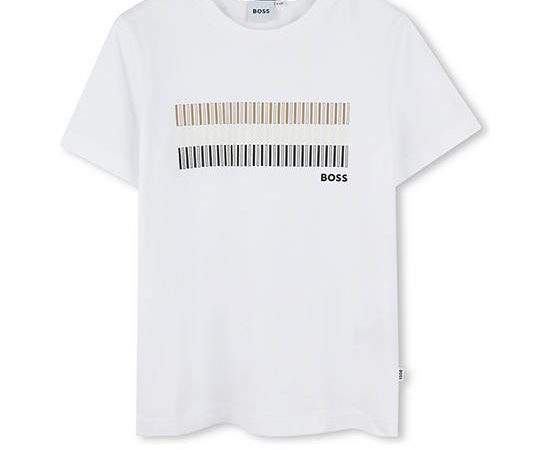 BOSS KIDS Boy T-Shirt Short Sleeves Graphic Design White