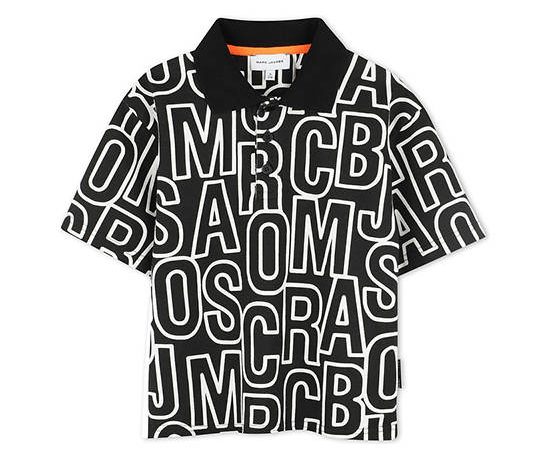 MARC JACOBS KIDS Boy Polo Short Sleeves Monogram-Logo Black