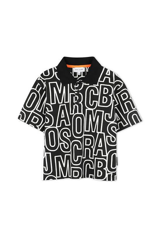 MARC JACOBS KIDS Boy Polo Short Sleeves Monogram-Logo Black