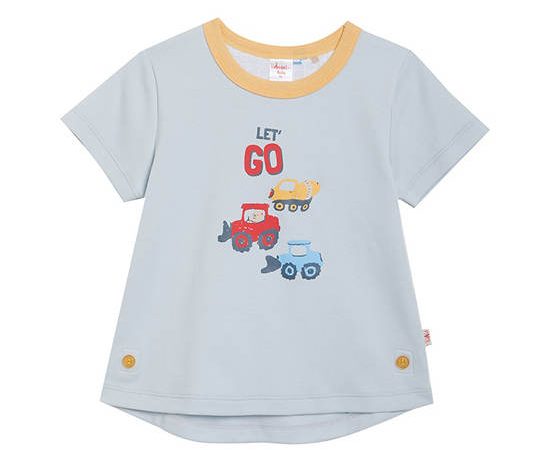 Angel Baby Boy Toddler T-Shirt Short Sleeves Round Neck Print Truck Grey