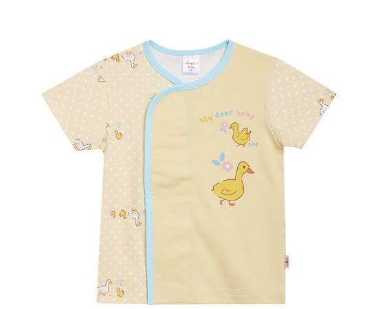 Angel Baby Unisex Infant Wrap Shirt Short Sleeves Duck Print Yellow