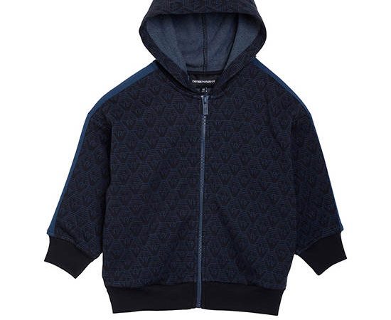 EMPORIO ARMANI Boy Sweatshirt Long Sleeves SS25 UB118 Navy/Eagle